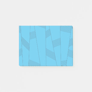 Blue, simple, elegant, abstract line pattern post-it notes