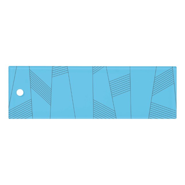 Blue, simple, elegant, abstract line pattern ruler (Front)