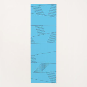 Blue, simple, elegant, abstract line pattern yoga mat