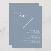 Blue Simple Elegant Modern Baby Shower  Invitation
