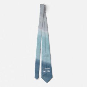 blue simple elegant valentine, Sweet for couple Neck Tie