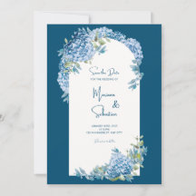 Blue Simple Elegant Wedding Invitation