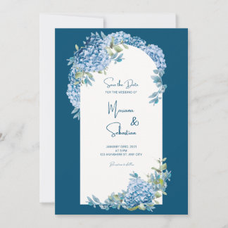 Blue Simple Elegant Wedding Invitation