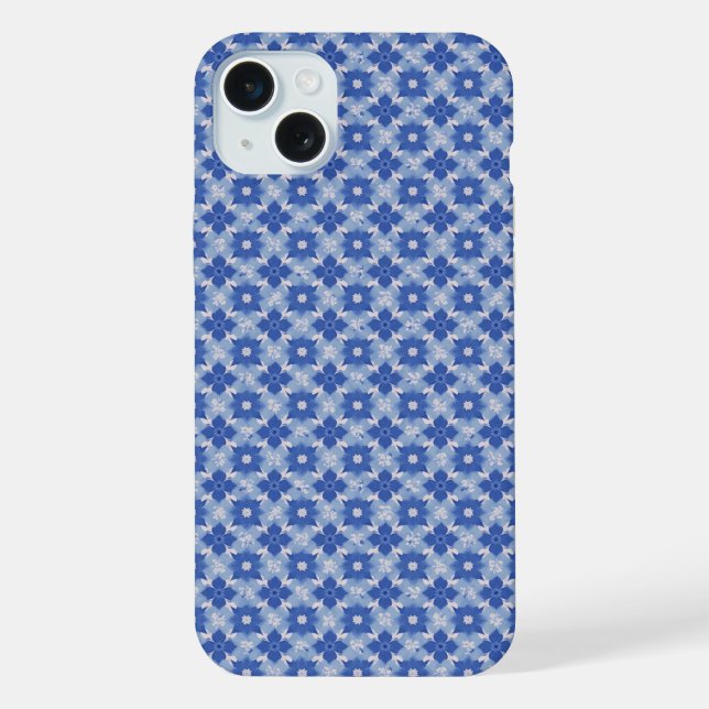 BLUE SIMPLE GEOMETRIC PATTERN IPHONE CASE (Back)