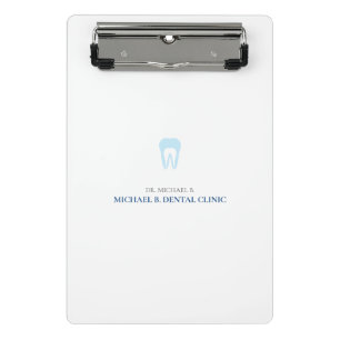 Blue Simple Logo Dental Dentist Teeth logo Mini Clipboard