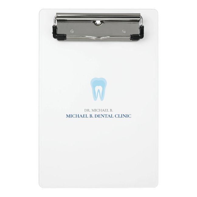 Blue Simple Logo Dental Dentist Teeth logo Mini Clipboard