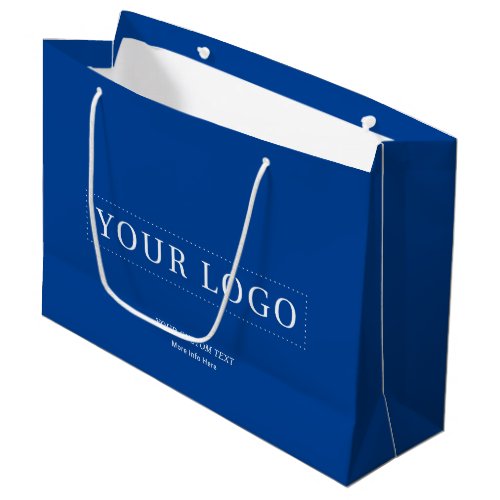 Blue Simple Minimal Business Logo Shopping Bags