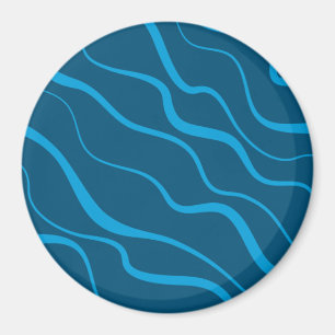 Blue, simple, modern, cool wave abstraction magnet
