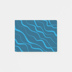 Blue, simple, modern, cool wave abstraction post-it notes
