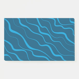 Blue, simple, modern, cool wave abstraction post-it notes