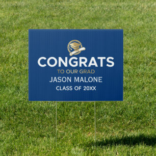 Blue Simple Modern Graduation Yard Sign