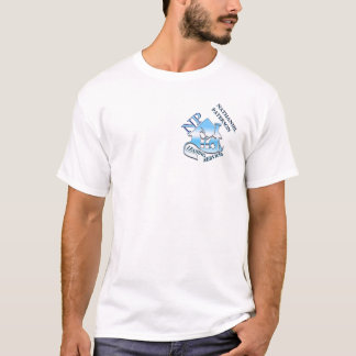 Blue Simple Monogram Cleaning Service Crew Uniform T-Shirt