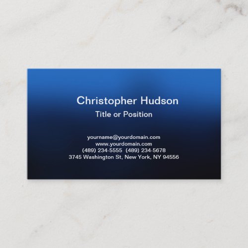 Blue Simple Plain Modern Stylish Business Card