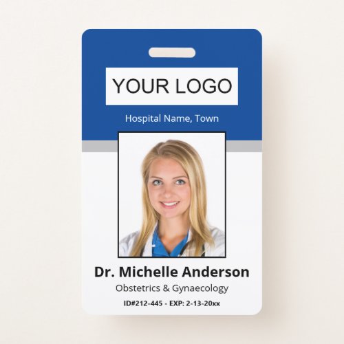 Blue Simple Professional Employee Custom Identity Badge