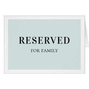 Blue simple reserved sign. Elegant classic wedding Cards