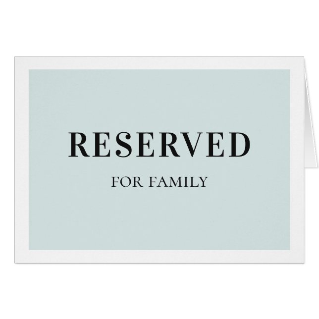 Blue simple reserved sign. Elegant classic wedding Cards (Front Horizontal)