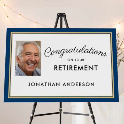 Blue Simple Retirement Party Photo Foam Board