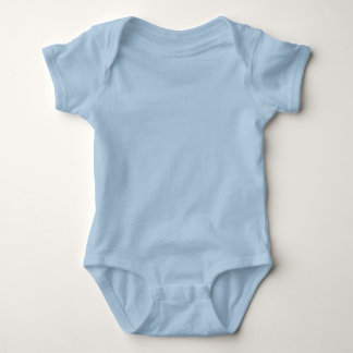 Blue Simple Solid Plain Baby Bodysuit