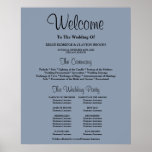 Blue Simple Wedding Ceremony Program Sign<br><div class="desc">This “Blue Simple Wedding Ceremony Program Sign” brings grace and style to your wedding ceremony. This program sign is designed to help your guests follow along with the proceedings. Order today!</div>