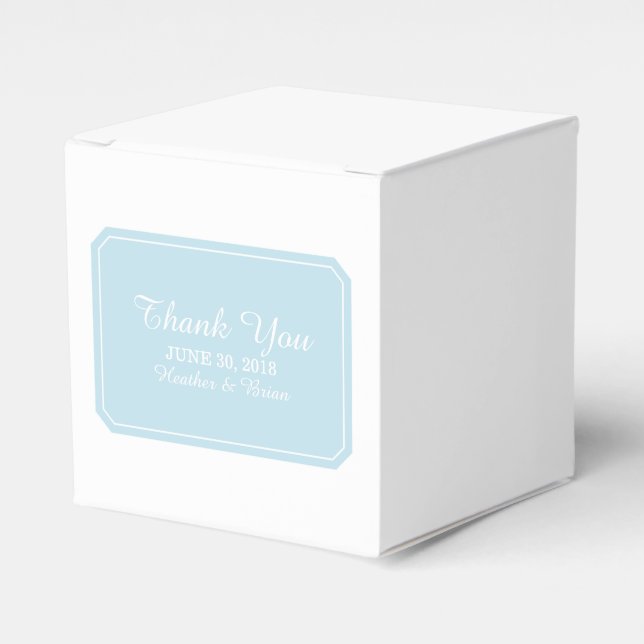 Blue Simply Elegant Favor Boxes (Front Side)