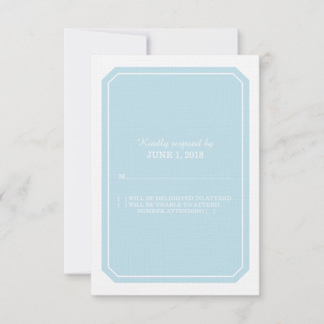 Blue Simply Elegant Response Card (Front)