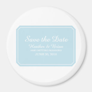 Blue Simply Elegant Save the Date Magnet