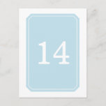 Blue Simply Elegant Table Number Postcard