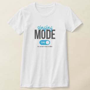 Blue Singing Mode On T-Shirt