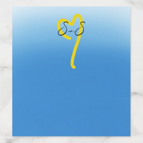 Blue Single Thread of Gold Heart Envelope Liner
