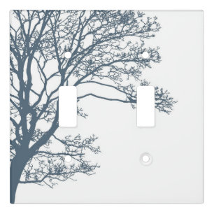 Blue Single Tree Boho Light Switch Cover