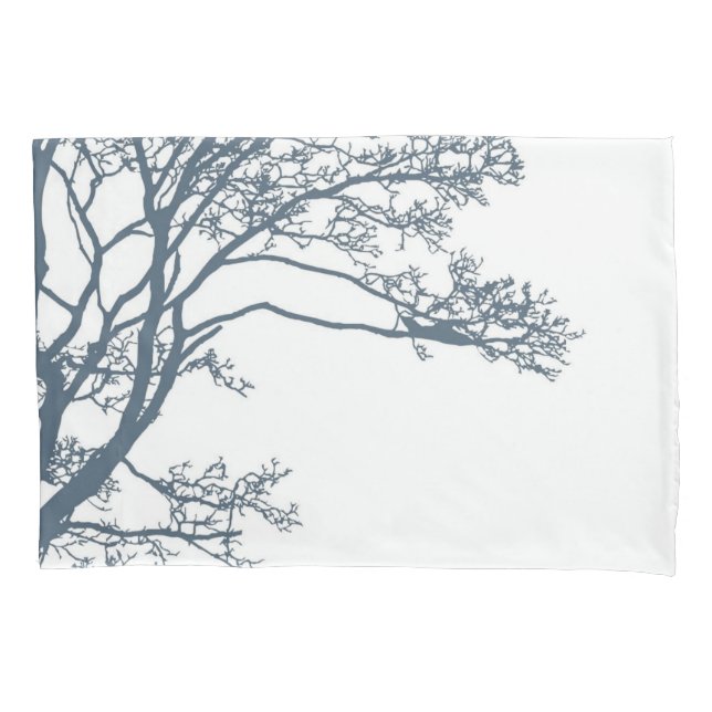 Blue Single Tree Boho Pillow Case (Front)