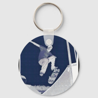 Blue Skate Keychain