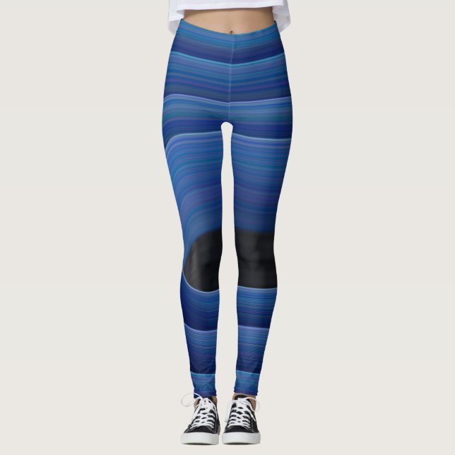 Blue Skeet All-Over-Print Leggings (Front)