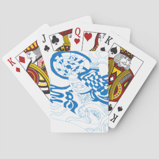 Blue Sketch, abstract Poker Cards