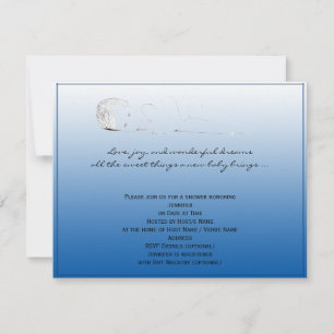 Blue Sketch Baby Shower Invitation