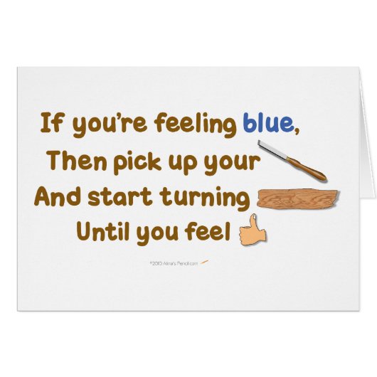 Blue Skew Woodturning Poem (Front Horizontal)