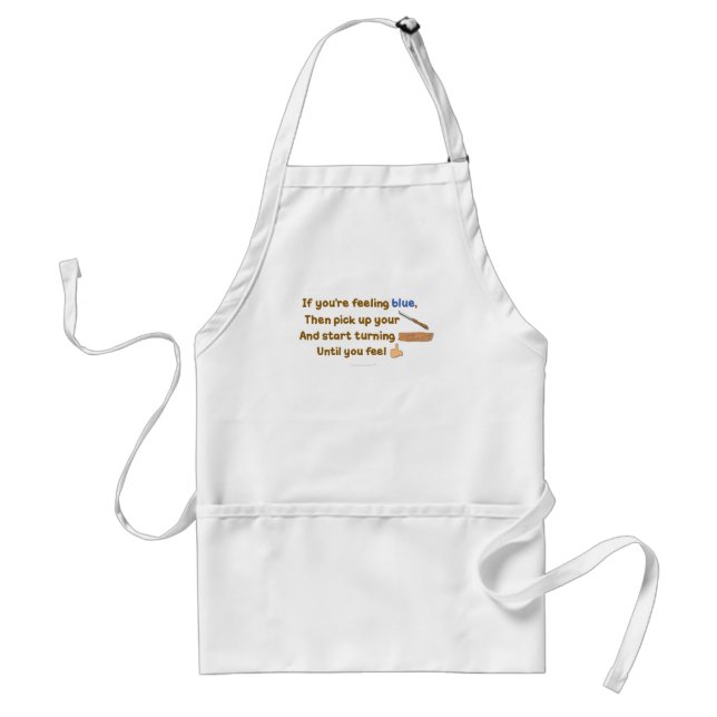 Blue Skew Woodturning Poem Adult Apron (Front)