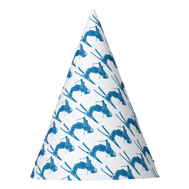 Blue-Skier Party Hat (Front)