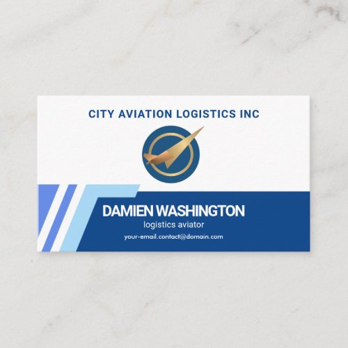 Blue Skies Airport Runway Line Logistics Pilot Business Card