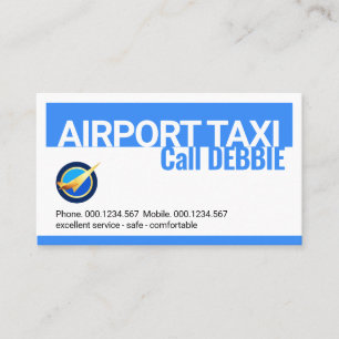 Blue Skies Airport Taxi Cab Car Driver Business Card