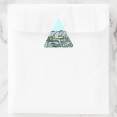 Blue Skies and Alaskan Mountains Triangle Sticker