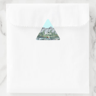 Blue Skies and Alaskan Mountains Triangle Sticker