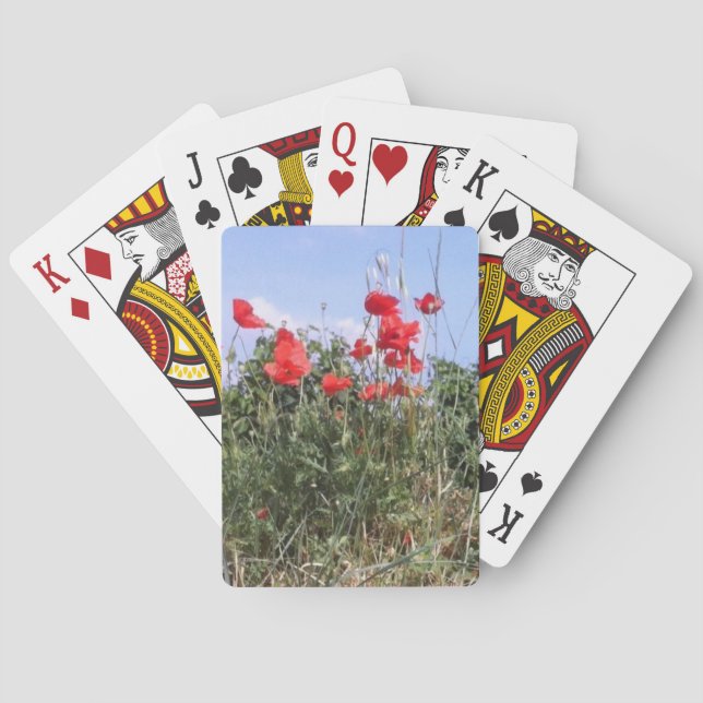 Blue Skies and Red Poppies Poker Cards (Back)