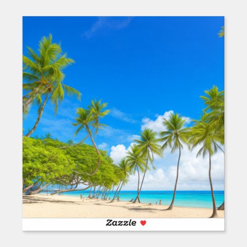 Blue Skies and Tropical Palm Trees Sticker