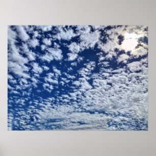 Blue Skies and White Clouds Poster