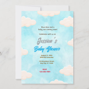 Blue Skies Baby Shower Invitation