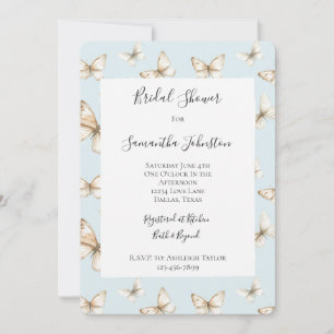 Blue Skies & Butterflies Bridal Shower Invitation