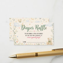 Blue Skies & Butterflies Diaper Raffle Card
