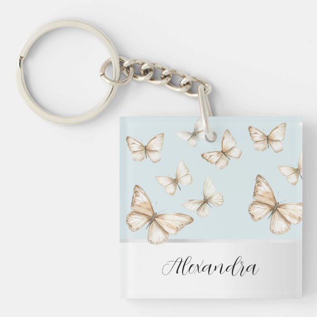 Blue Skies & Butterflies  Keychain (Front)