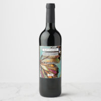 Blue Skies Butterfly Bottle Label